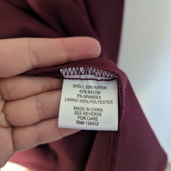 Modcloth Warranted Wanderlust Burgundy Dress Size 1XL - Picture 5 of 7